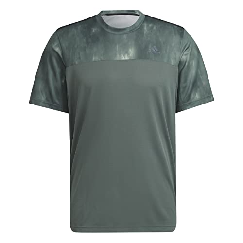 adidas Mens T-Shirt (Short Sleeve) Wo AOP Tee, Green Oxide/Black, HN8539, 4XL