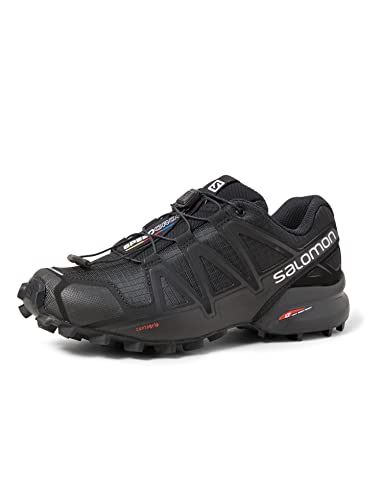 Salomon Speedcross 4 Damen Trailrunning-Schuhe, Aggressiver Grip, Präziser Fußhalt, Leichtgewichtiger Schutz, Black, 39 1/3