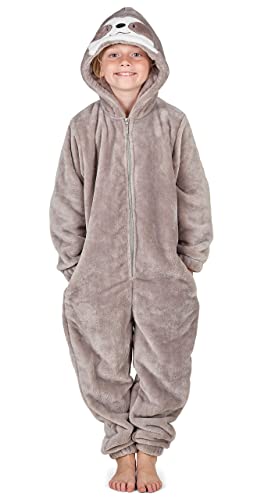 CityComfort Jumpsuit Kinder Einteiler Fleece Overall Onesie Kinder Mädchen Jungen 4-14 Jahre (11-12 Jahre, Dunkles Beige)