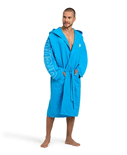 arena Zeal Plus Bademantel aus Mikrofaser für Damen und Herren, Mikrofaser-Bademantel mit Kapuze und Taschen, Schnelltrocknender Unisex-Bademantel, Angenehm und Leicht