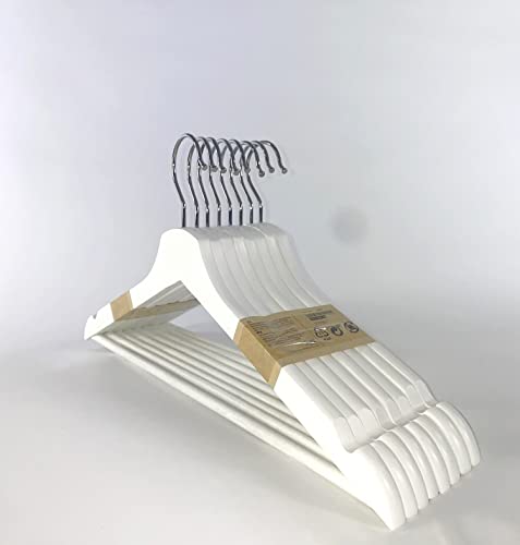 Ikea Bumerang-Kleiderbügel aus Holz, gebogen, Weiß