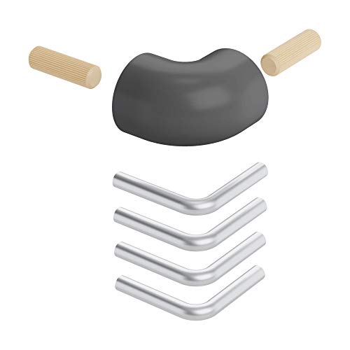 DOLLE Eckverbindungs-Set 90° Verbinder für Handlauf & Edelstahl-Füllstäbe nur kompatibel mit dem Brüstungsgeländer der Mittelholmtreppe Boston Anthrazit (RAL 7016)