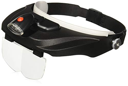 Carson CP-60 MagniVisor Deluxe Komfort Kopflupe mit abnehmbarer LED Lampe und Wechsellinsen