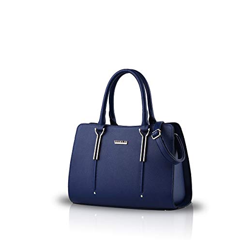 Nicole&Doris New Präge Mode Wilde Reisetaschen Mädchen-Schule-Taschen Rucksäcke PU-Leder-Handtasche blau