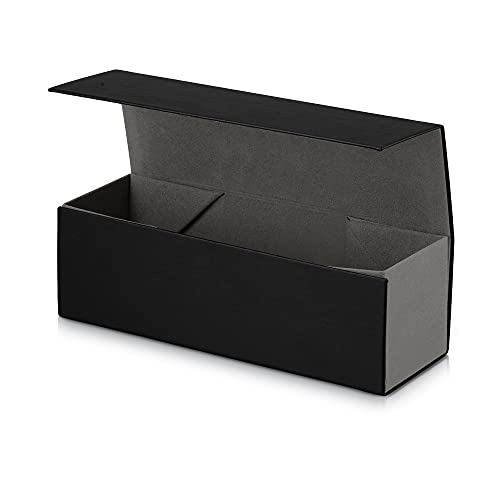 kwmobile faltbares Brillenetui für Sonnenbrille Lesebrille - 17 x 5,5 x 5,5cm - Brillen Etui zum Falten - Brille Faltetui Schwarz Dunkelgrau