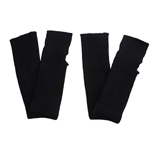 Healifty 1 Paar Winter Lange Fingerlose Handschuhe Gestrickte Armstulpen mit Daumenloch für Frauen Mädchen (Schwarz)