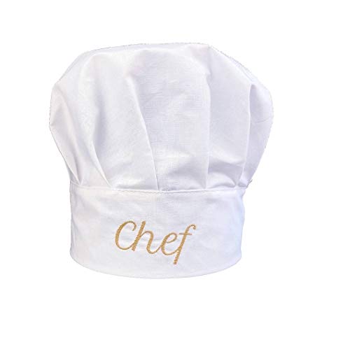 Pet-Jos Chef Kochmütze Unisex Kochmütze aus Baumwolle Küche Hotel Restaurant Gastro-Hüte Einstellbar für Männer, Frauen, Kochen, Weiß