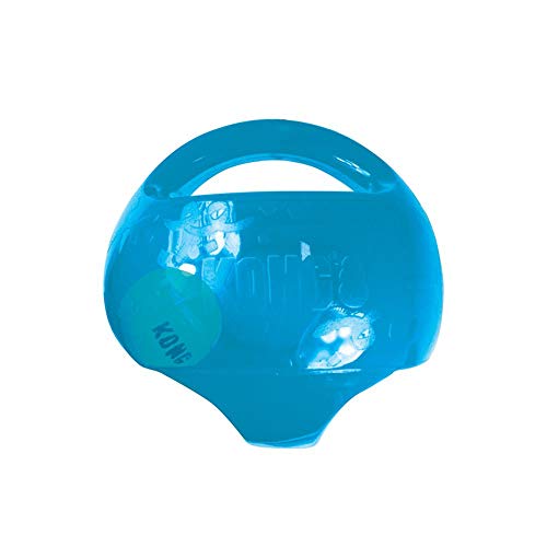 KONG – Jumbler Ball – Interaktives Apportierspielzeug mit Tennisball (Farbvar.) – Für Mittelgroße/Große Hunde, Large Breeds
