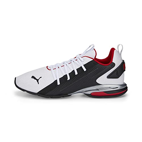 PUMA Unisex Adults Ion Laufschuh, White Black-High Risk Red, 44