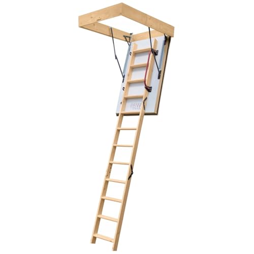 4iQ Group Bodentreppe Gedämmt 90 x 70 cm - Dachbodentreppe U-Wert 0,55 - Dachbodenluke Raumspartreppe Innen - Bodenluke mit Treppe bis zu 150 kg Traglast