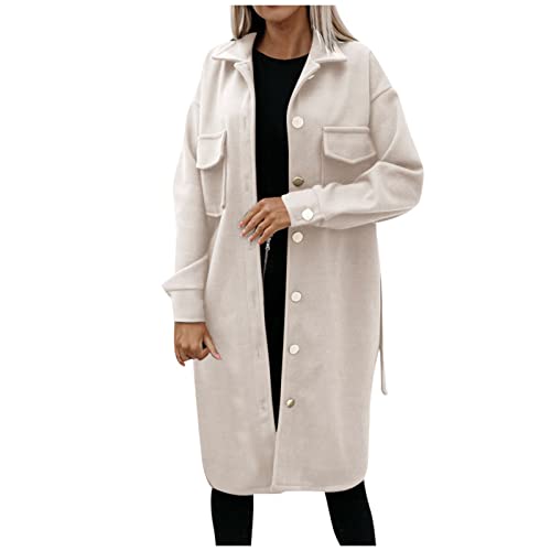 Winterjacke Damen, Lange Steppweste Plüschmantel Teddy Mantel Weiss Wintermäntel 2022 Kunstfell Mantel Wollmantel Hell Boucle Mäntel Coole Jackenteenager Lange Ärmellose (3-Beige, S)