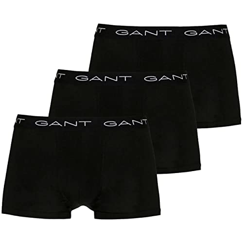 GANT Herren Basic Trunk 3-Pack Boxershorts 3ER Pack, SCHWARZ, L
