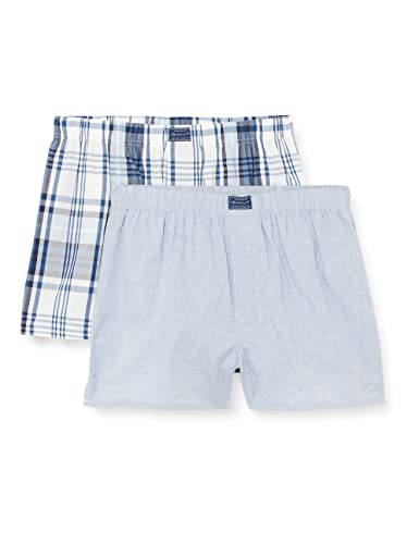 GANT Herren Oxford and Check Boxer Shorts 2-P Boxershorts, Hamptons Blue, L