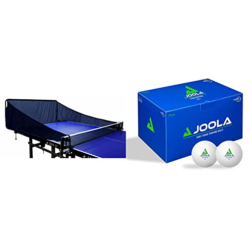 JOOLA 21128 Tischtennis Ball Fangnetz iPong TT Buddy für Tischtennis Roboter - Tischtennisball Auffangnetz für Ballmaschine & 44230 Tischtennisbälle Training 40+ Tischtennis Bälle 120er Karton, Weiss