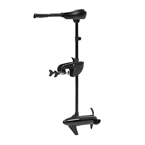 Waldbeck Barracuda führerscheinfreier Außenbordmotor, Elektromotor, Elektromotor Boot (Schub/Thrust: 86lbs / 1164W / 382,7N, 7 Gänge: 5 Vorwärts + 2 Rückwärts, 90° kippbar, höhenverstellbar) schwarz