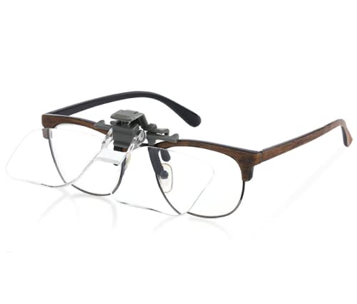 Lupe Clip 2x Vergrößerungsbrille Leselupe für Brillenträger Lupenclip Tragbar Lupenbrille mit Nasenpads Brillenlupe Vorsetzbrille Lesehilfe Brille Vergrößerungsglas für Juwelier Reparatur Miniatur