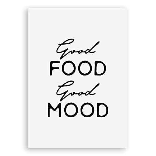 ARTFAVES® Poster - Good Food Good Mood | Wandbild für Küche Esszimmer | zum Thema Essen und Trinken Küche | ohne Rahmen | 30 x 40 cm