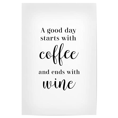 artboxONE Poster 30x20 cm Kaffee Essen & Trinken Coffee and Wine hochwertiger Design Kunstdruck - Bild Coffee Wine