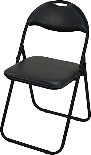 Hyfive Gepolsterter Klappstuhl für den Garten, zusammenklappbar, 45 x 45 x 78 cm, Schwarz, 4 Stück