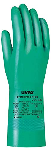 Uvex Nitril- / Chemikalienhandschuh - Hochwertiger Schutzhandschuh gegen chemische und mechanische Risiken, M (8)
