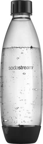 Sodastream - Wiederverwendbare Kunststoff-Wasserflasche zum Ausgasen, 1 l, BPA-frei, spülmaschinenfest, schwarz