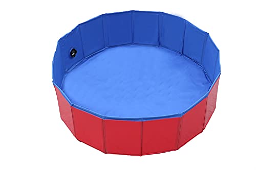 PQW Hundepool Tragbare Faltbare Hundehaustierbadewanne PVC-Haustierpoolbadewanne Hundekatzen- Und Kinderschwimmbecken Platzsparend In 6 Größen (rot Und Blau) (Size : 80x30cm)