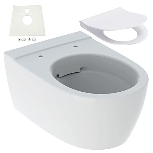 Geberit iCon Wand WC spülrandlos weiß mit LotusClean Beschichtung WC Sitz Softclose Set