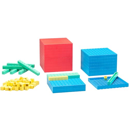 WISSNER® Dienes Dezimal-Rechenmaterial mit 121 Teilen aus nachhaltigem RE-Plastic – Aktives Lernen mit den Zehnersystem-Teilen für das bessere Verständnis von Zahlen und Mengen