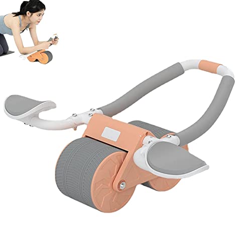 Automatisches Rebound Aabdominal Wheel, Wheels Roller Domestic Bauchtrainer, 2023 Bauchroller Bauchmuskeltraining, Double Round Wheels Roller Domestic Bauchtrainer, Home Gym Equipment Men Women (A)