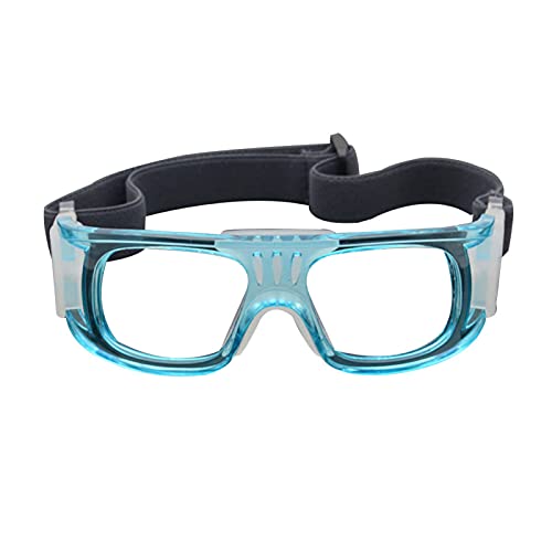 SANWOOD Universal Goggle Schutzbrille für Outdoor-Sportarten,Basketball Football Soccer Sport Training Eyewear Brille Schutzbrille - Clear Blue