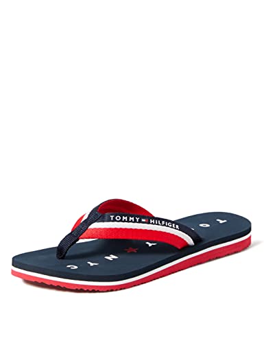 Tommy Hilfiger Damen Flip Flops Tommy Loves NY Beach Sandal Badeschuhe, Blau (Midnight), 39 EU
