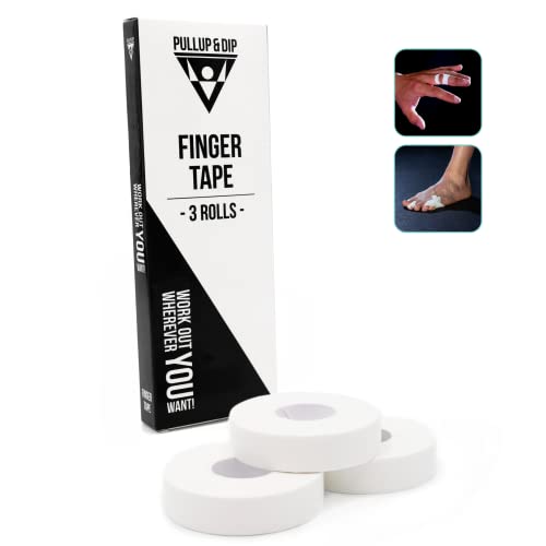 PULLUP & DIP Fingertape mit extra starkem Kleber, 3 Rollen (gesamt 30 m) Klettertape, hautfreundliches Sporttape, Handtape für Kraftsport, Volleyball, Bouldern, Basketball, Handball