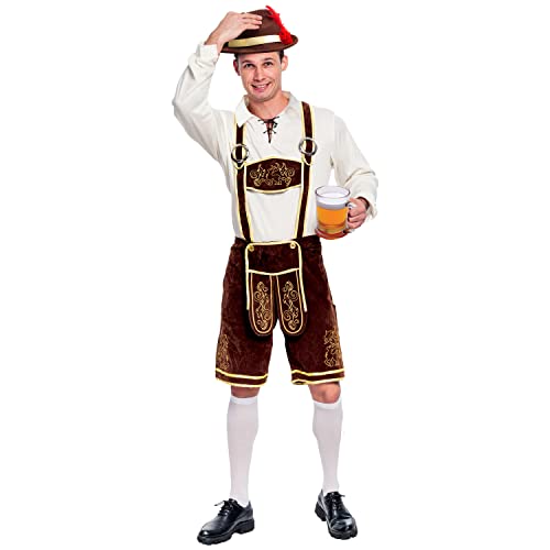 Spooktacular Creations Herren Bayerisches Oktoberfest Kostüm Set für Halloween Dress Up Party, Fasching, Wiesn und Bierfest (Small)