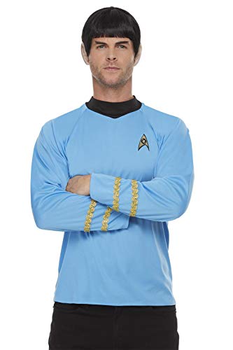 Smiffys Smiffy's 52339XL Offiziell lizenziertes Star Trek, Original Series Sciences Uniform, Men, blau, XL - Size 46