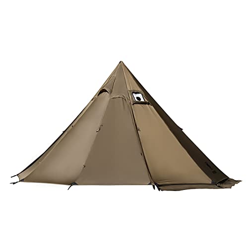 OneTigris NORTHGAZE Tipi Zelt für 2-4 Personen Outdoor Camping Zelt mit Stove Jack 4 Jahreszeiten Zelt wasserdicht 3000mm Pyramidenzelt (Nylon)