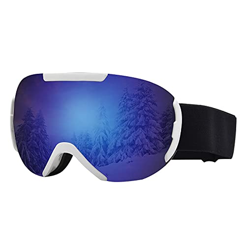SANWOOD Universal Goggle Schutzbrille für Outdoor-Sportarten,Winter Outdoor Anti-Beschlag Ski Snowboard Brille UV-Schutz Brille Brille - Blau