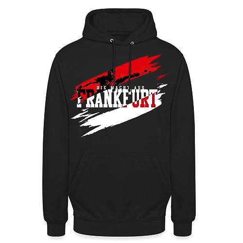 Spreadshirt Frankfurt Fußball Fan Sport Unisex Hoodie, M, Schwarz