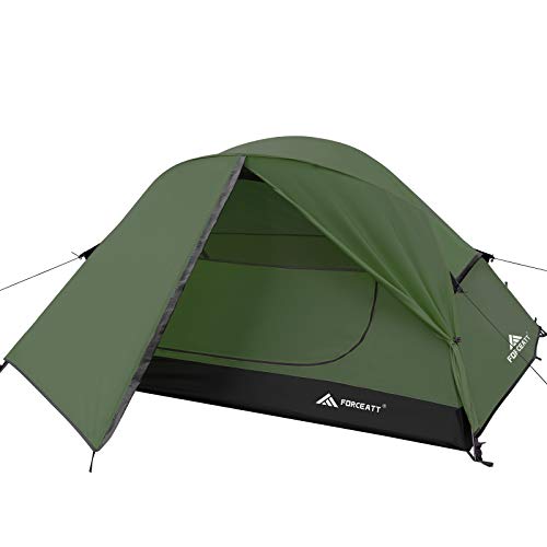 Forceatt Zelt für 2 Personen in 4 Jahreszeiten | Ultraleicht für Camping, Rucksackreisen, Wandern und andere Outdoor-Aktivitäten | Doppeltüren,Wasserdicht, einfach aufzubauen und zu tragen.