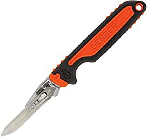 Gerber Vital Jagdmesser. rostfreie Wechselklinge. Kunststoffgriff. Gummiüberzug. Nylonscheide. 6 Ersatzklingen