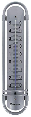 Lantelme Außenthermometer Aluminium 38 cm analog Außen Garten Innen Balkon Alu Metall Thermometer 8018