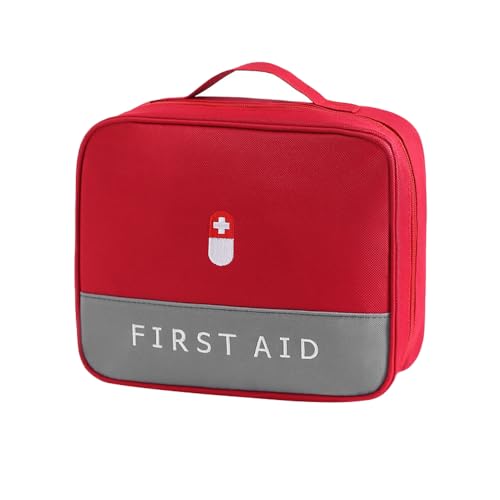 XINGSUI 1 Teiliges Erste Hilfe Set,Wasserdicht Verbandskasten,Tragbar leer Erste-Hilfe-Koffer,Ideal für Familie,Camping und,Outdoor(Rot)