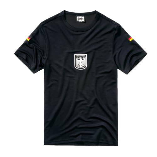 BWuM Bundeswehr Sportshirt mit Flaggen & Adler, Größe:7 (XL), Farbe:Schwarz