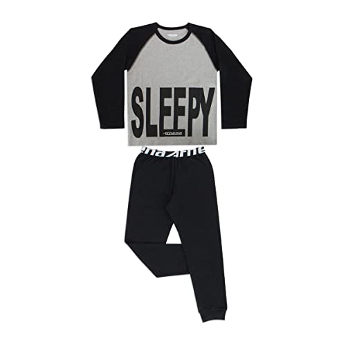 ATHENA Jungen Sleepy 7O31 Pyjamaset, China Grau/Schwarz, 7