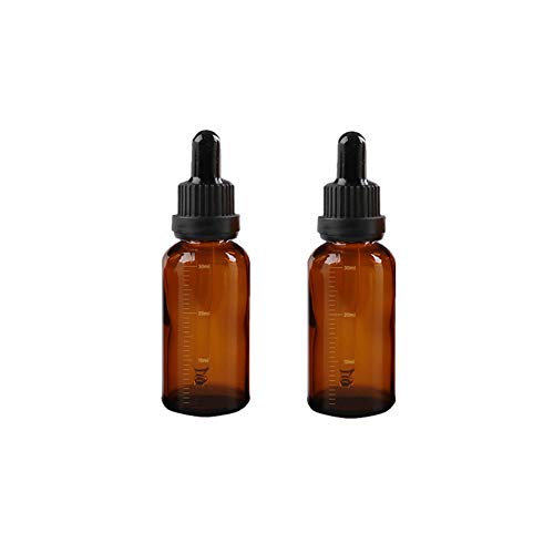 JIHUOO 3 Stück 30 ml Braun Glas Pipettenflaschen Leer ätherische Öle Skala Tropfflasche