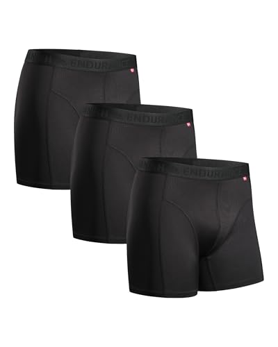 DANISH ENDURANCE 3er Pack Sport Boxershorts Herren, Mit regulärem oder langem Bein, Schwarz, XXL