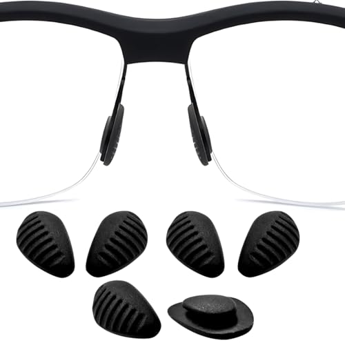 HiCycle2 Ersatz-Nasenpads für Nike-Brillen/Sonnenbrille, Silikon-Nasenpolster, Grau / Schwarz, 3 Paar, Schwarz