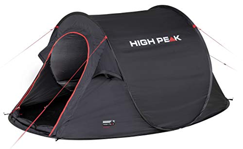High Peak Wurfzelt Vision 3, Pop Up Zelt für 3 Personen, Festivalzelt freistehend, super leichtes Schnellöffnungs-Wurfzelt, 2000 mm wasserdicht, Ventilationssystem, Moskitoschutz, 235 x 180 x 100 cm