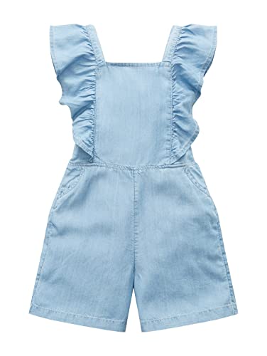 TOM TAILOR Mädchen Jeans Jumpsuit mit Volant 1032333, 10151 - Light Stone Bright Blue Denim, 104