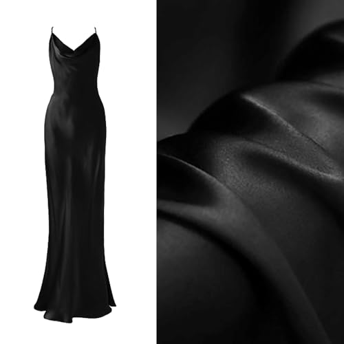 CISULI 100 % reine Seide, Satin, 22 Momme Breite 114 cm, schwere Seide, für Hochzeitskleid, Meterware