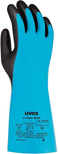 Uvex u-Chem 3200 Schutzhandschuhe gegen chemische Risiken nach EN 374 - Wasserdicht - 09/L